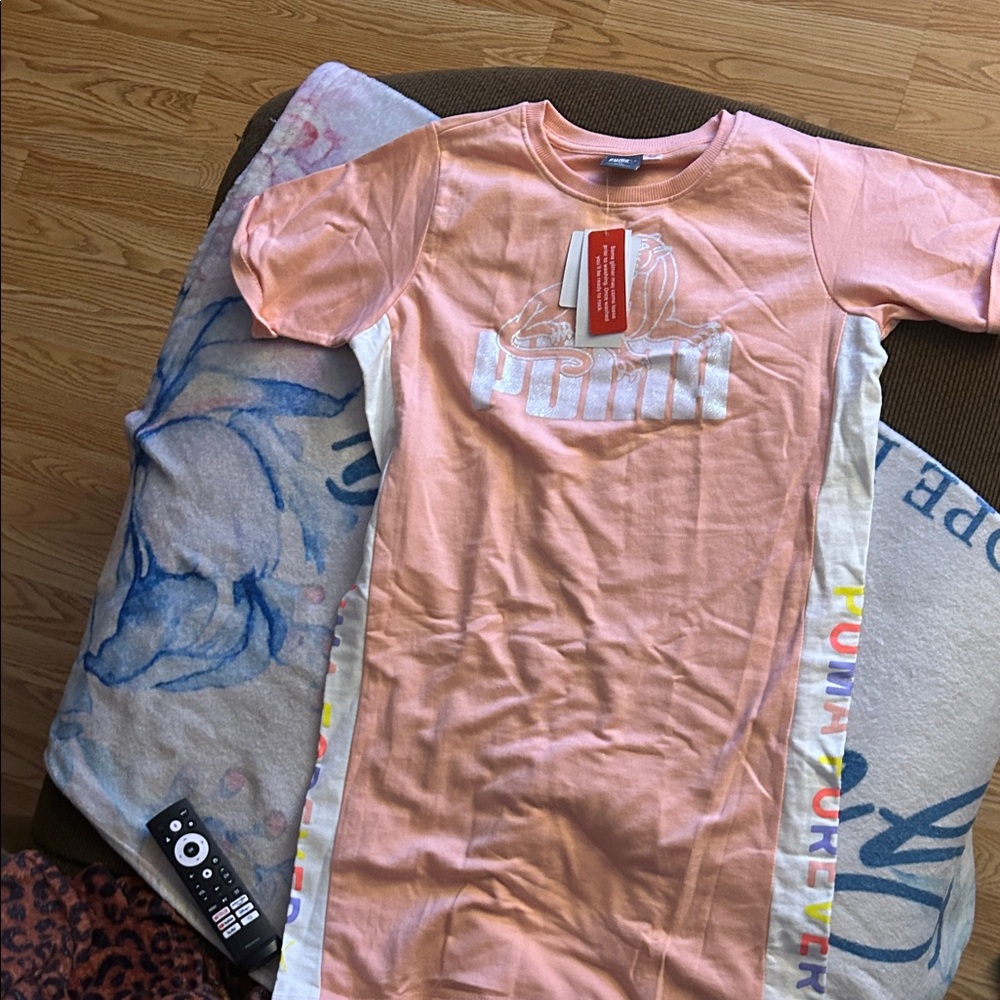 Puma Peach and White Logo sweater Dress